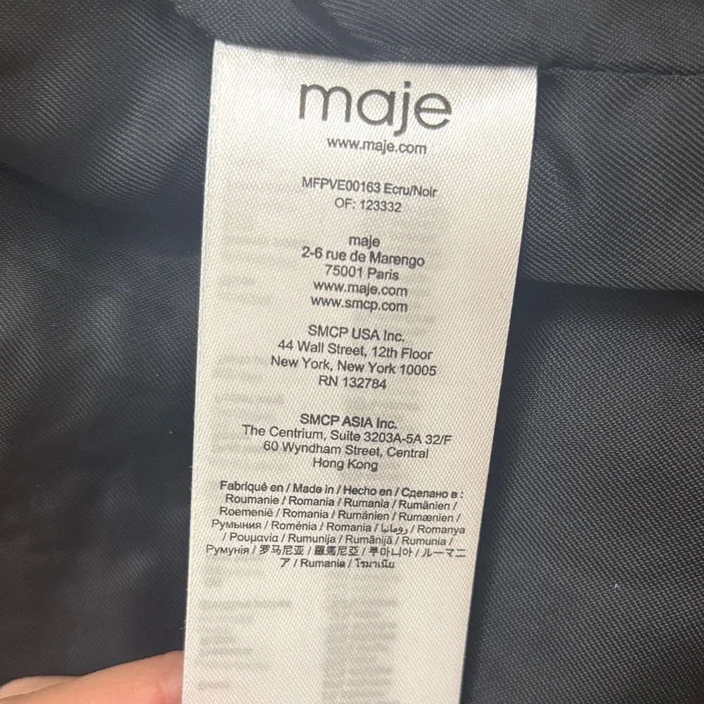 Maje Monochrome Cardigan with Red Trim - Picture 8 of 10